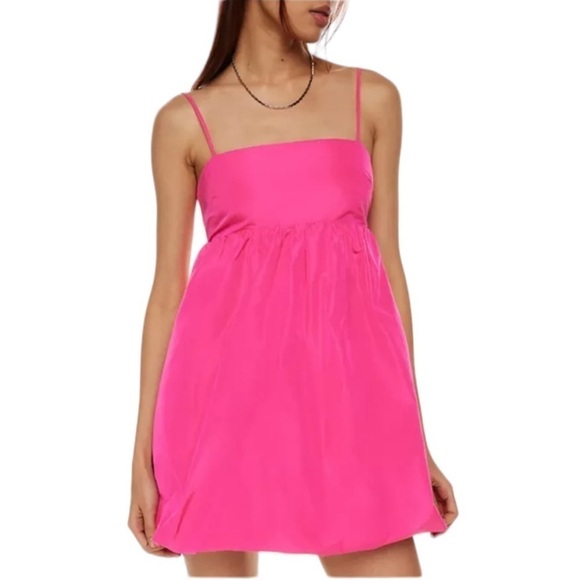 Amanda Uprichard Dresses & Skirts - AMANDA UPRICHARD JOJO BABYDOLL BRIGHT PINK LACQUER DRESS SIZE LARGE